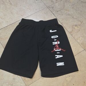 Jordan Kids Black Athletic Shorts with Red Jumpman Logo
